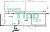Veľkoplošný 3-izbový byt s veľkou predizbou, pôdorys 2x6M
