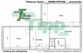 Veľkoplošný 2-izbový byt s veľkou predizbou, bez balkona pôdorys 2x6M