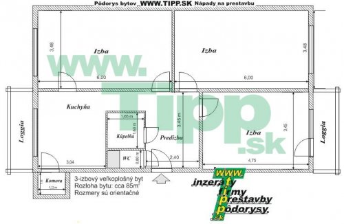 3 izzbový byt s 2 balkonmy l 2x6MK pôdorys.JPG