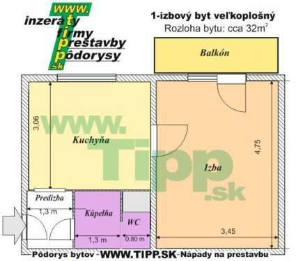 1izbovy byt balkon podorys 2.JPG