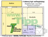 1-izbový byt s veľkou kuchyňou +balkon