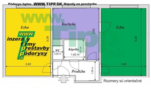 2-izbový tehlový byt, rovnaké izby pôdorys.JPG